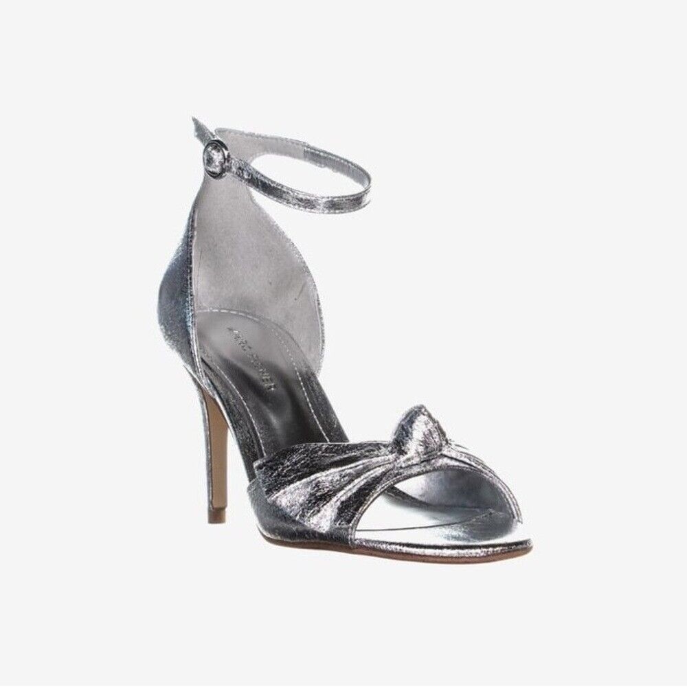 Marc Fisher -‎ Women's Brodie Buckle Knotted Heel Sandals - Size 8.5 - Silver